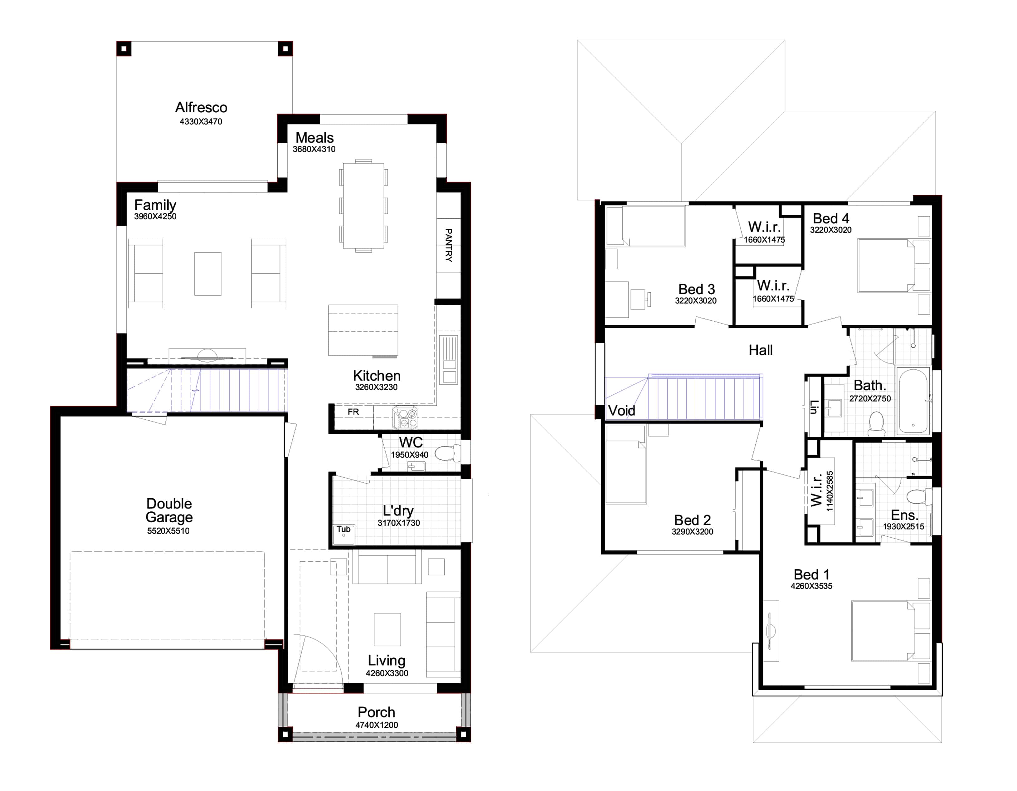 Double Story Home Plan